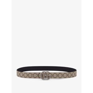 Gucci Men Reversible Leather And Supreme Gg Fabric Belt